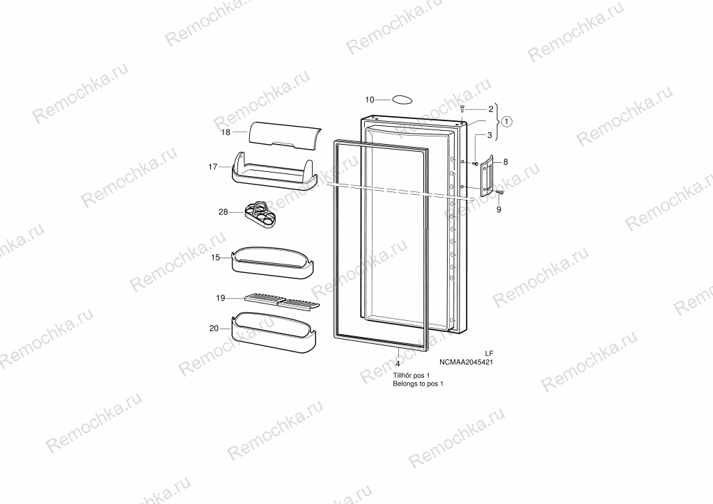 Холодильник Electrolux: ER8307C. Схема: 1